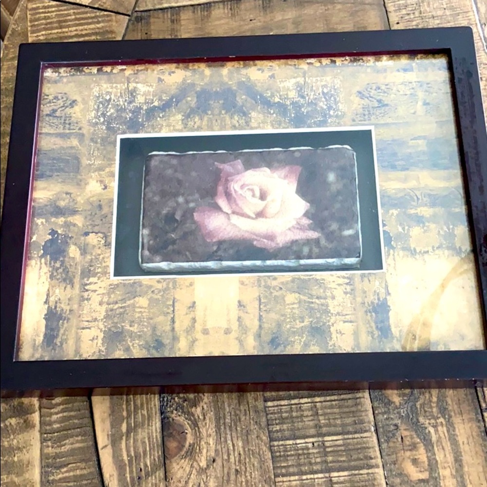 White rose decorative wall art 13 x 10